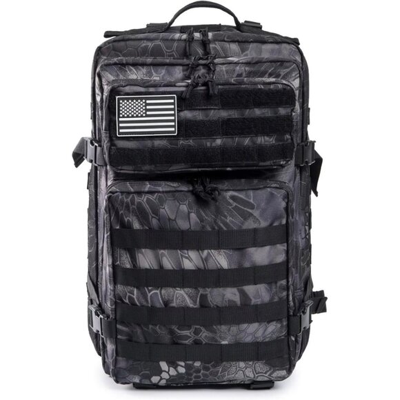 45L Tactical Backpack GrayBlack Waterproof Multi Compartment for Hiking Camping - Picture 5 of 5